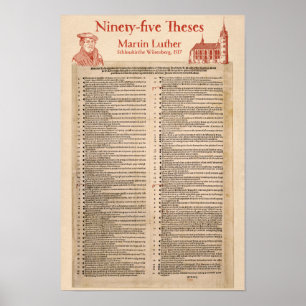 Póster Martin Luther 95 Theses (original Latin)