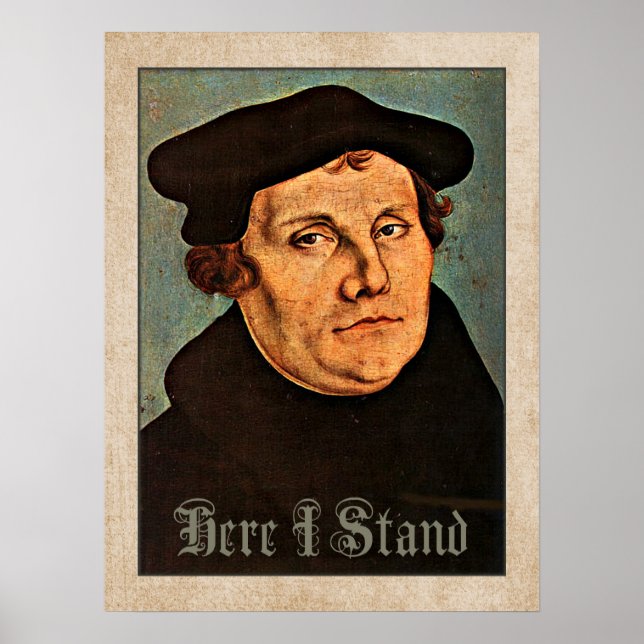 Póster Martin Luther Aquí Estoy (Frente)