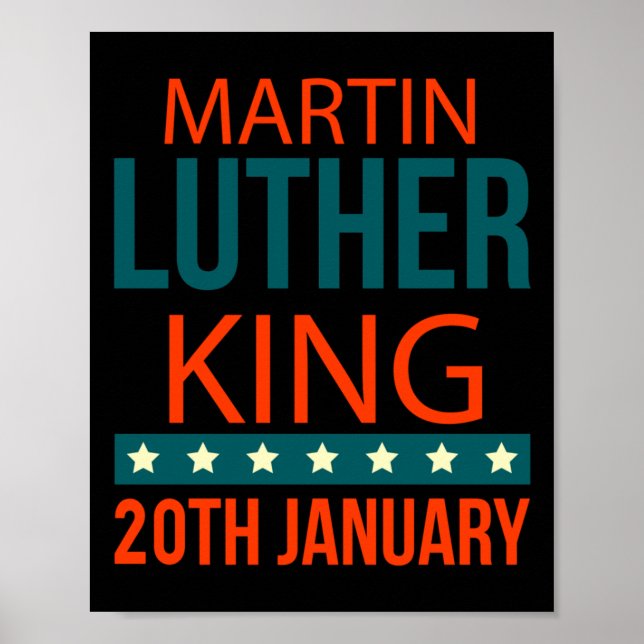 Póster Martin Luther King Pegatina 20 de enero (Frente)
