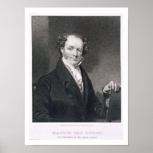 Póster Martin Van Buren, grabado por E. Wellmore (engravi