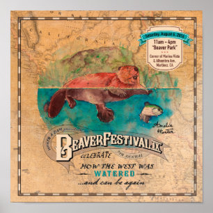 Póster Martinez Beaver, el Poster de las aguas occidental