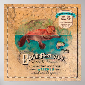 Póster Martinez Beaver, el Poster de las aguas occidental