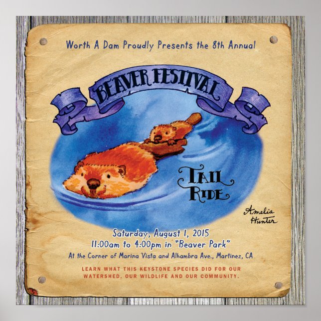 Póster Martinez Beaver Festival Tail Ride Poster (Frente)