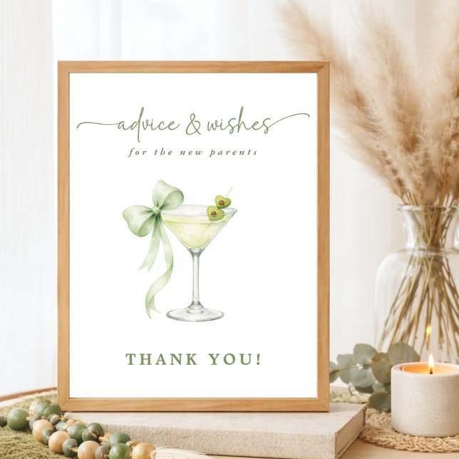 Póster  Martini Baby Shower Advice & Wishes New Parents   (Subido por el creador)