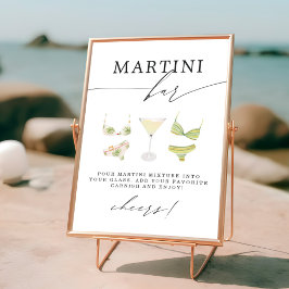 Póster Martini Bar | Ducha nupcial de Martinis y Bikinis