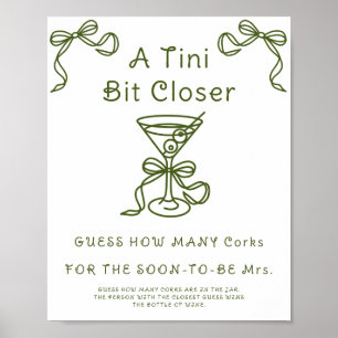Póster Martini Bridal Ducha Cuántos Corchos