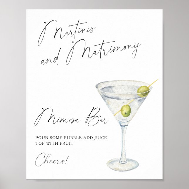 Póster Martini Bridal Ducha Mimosa bar (Frente)
