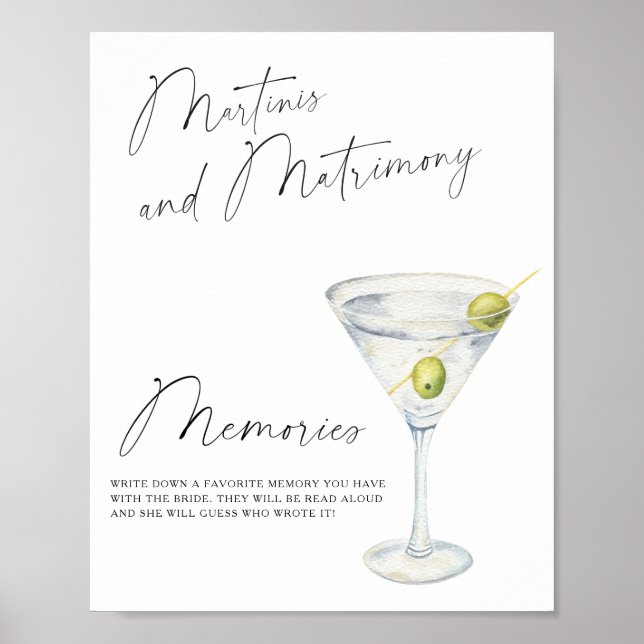 Póster Martini Bridal ducha Recuerdos con la novia (Frente)