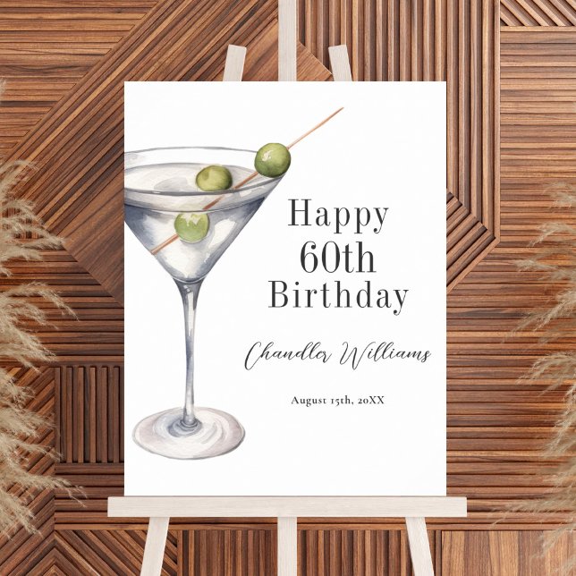 Póster Martini Cocktail Happy 60 cumpleaños (Subido por el creador)