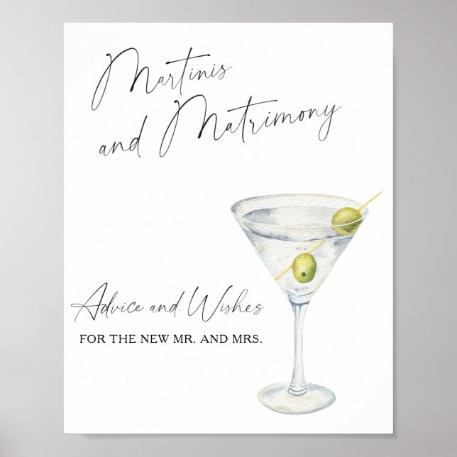 Póster Martini - Consejos y deseos para recién casados (Frente)