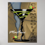 Póster Martini cosmopolita | art deco<br><div class="desc">Arte deco "Cosmopolitan Martini" de Cheryl Daniels.</div>