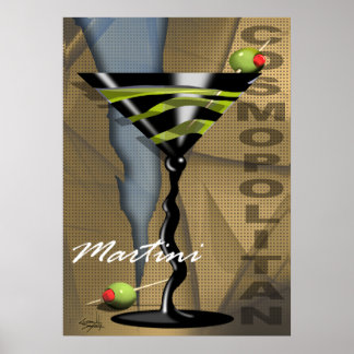 Póster Martini cosmopolita | art deco