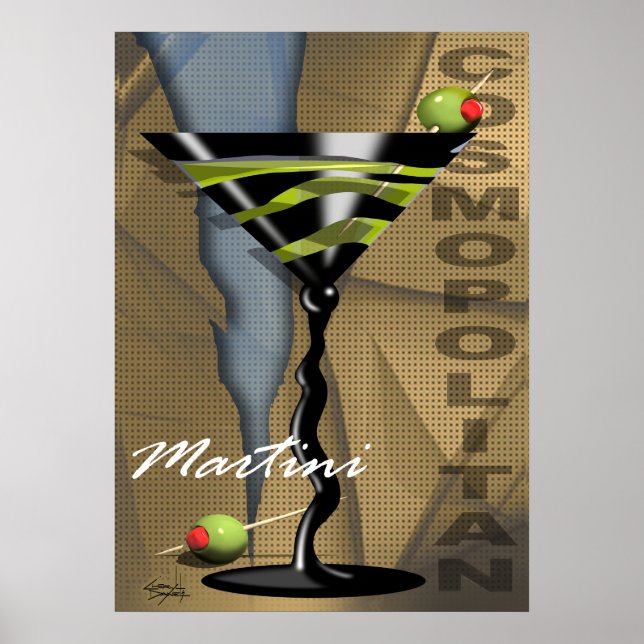 Póster Martini cosmopolita | art deco (Frente)