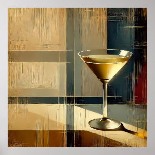 Póster Martini de estilo moderno de mediados de siglo en