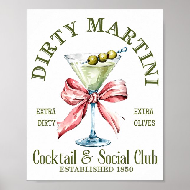 Póster Martini de soltera sucia Martini de cola Club Mart (Frente)