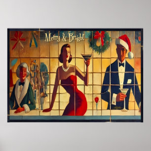 Póster Martini de última llamada de la barra Retro 50s Ch