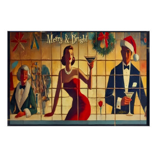 Póster Martini de última llamada de Nochebuena Retro 50