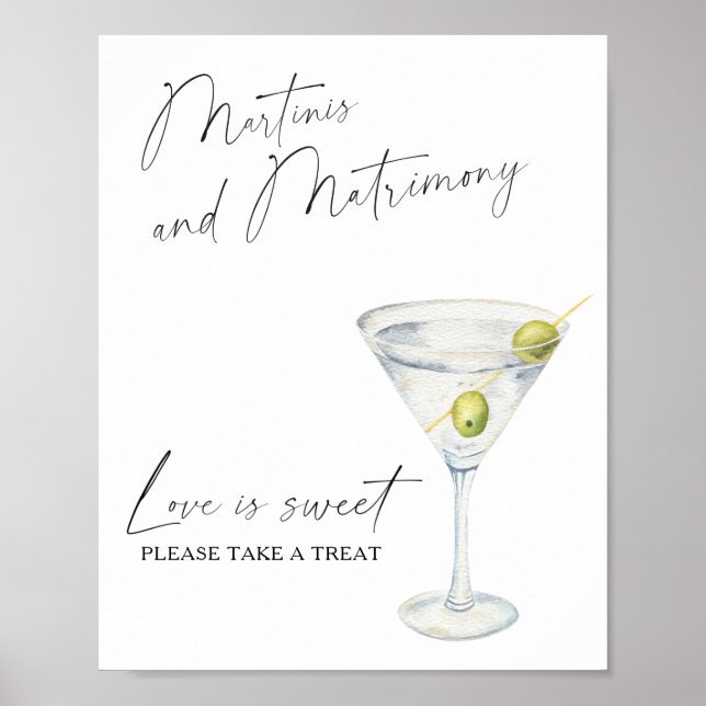 Póster Martini ducha de novia El amor es dulce, tómate un (Frente)