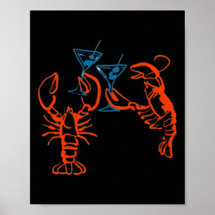 Póster Martini Langosta Roja Estética Comida Italiana Ver
