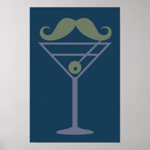 Póster Martini Mustache personalizado poster