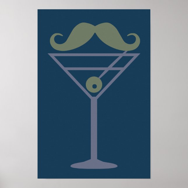 Póster Martini Mustache personalizado poster (Frente)