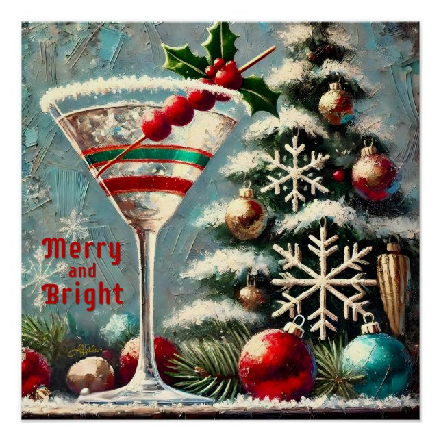 Póster Martini, Navidades de copos de nieve de Cranberry  (Anverso)