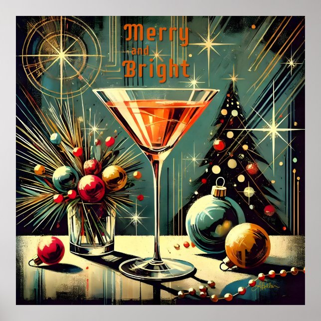 Póster Martini: Navidades merry y brillantes de los Retro (Frente)