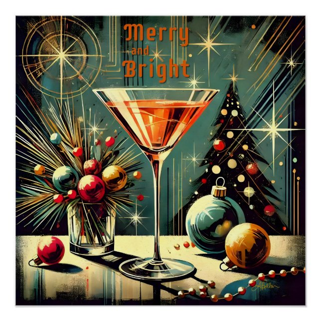 Póster Martini: Navidades merry y brillantes de los Retro (Anverso)
