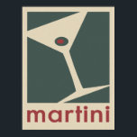Póster Martini Poster<br><div class="desc">Vestir las paredes con este fresco poster de cristal de Martini con aceitunas :-)</div>