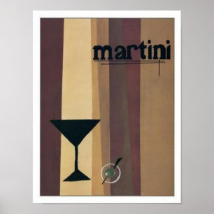 Póster Martini (rayas marrones)