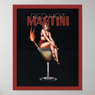 Póster Martini rojo caliente