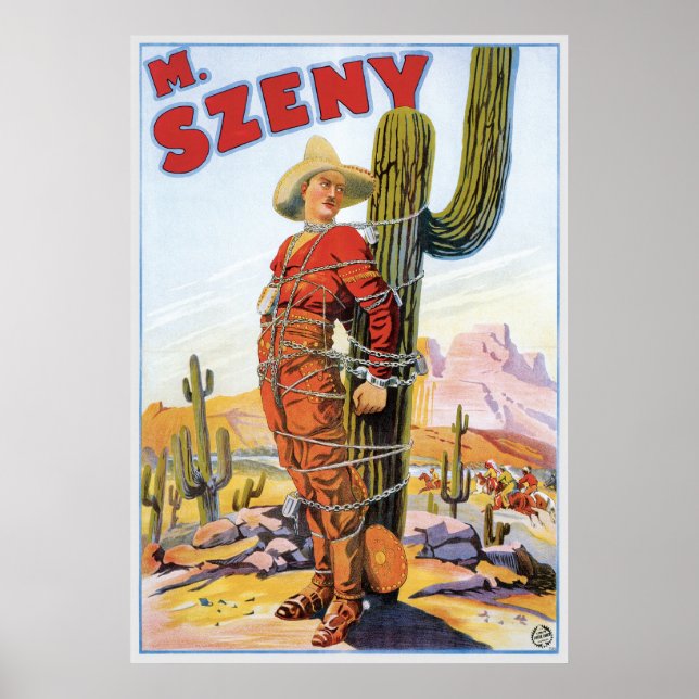 Póster Martini Szeny ~ Vintage Cowboy WonMagic Act (Frente)