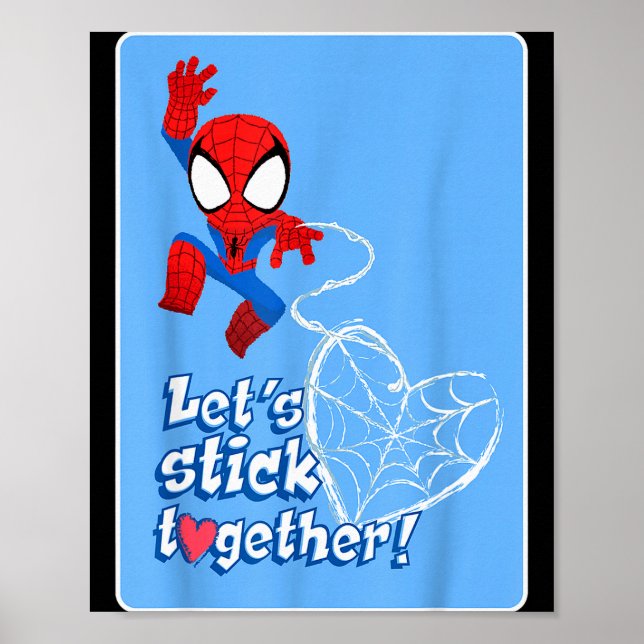 Póster Marvel Spider-man Lets Stick Together Valentine Ca (Frente)