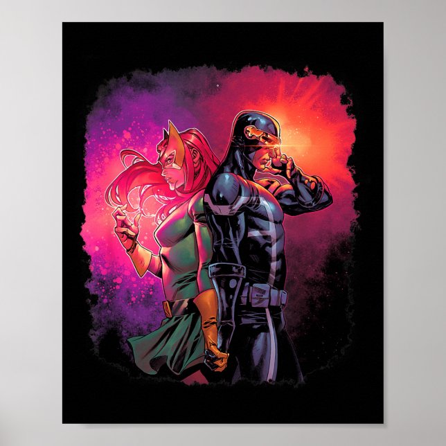 Póster Marvel X-men Ciclops y Jean Grey Variante Valen (Frente)
