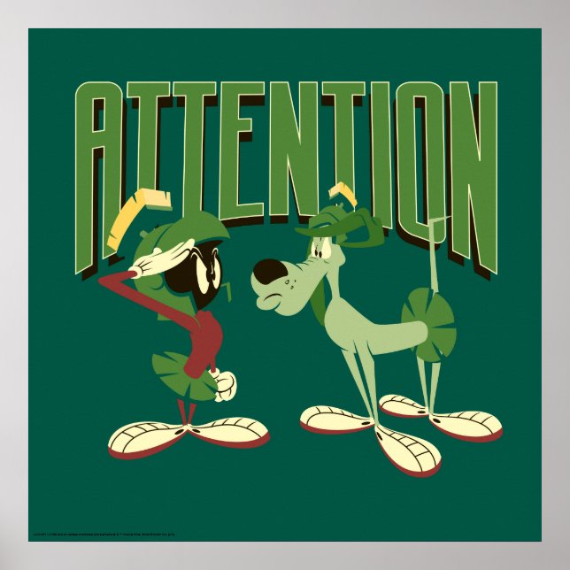 Póster MARVIN THE MARTIAN™ Y K-9 "Atención" (Frente)