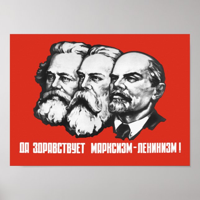 Póster Marx - Engels - Lenin - Propaganda soviética (Frente)