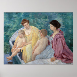Póster Mary Cassatt - Dos madres y niños en un bote