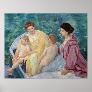 Póster Mary Cassatt - Dos madres y niños en un bote