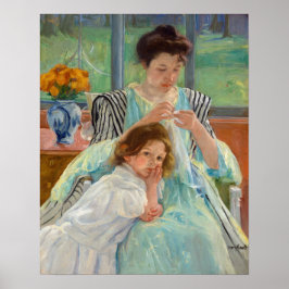 Póster Mary Cassatt - Joven Madre Cosiedo