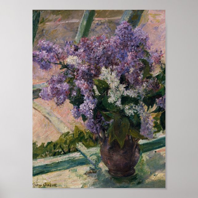 Póster Mary Cassatt - Lilacs En Una Ventana (Frente)