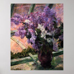 Póster Mary Cassatt - Lilacs en una ventana
