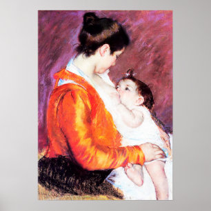 Póster Mary Cassatt - Louise Enfermería a su hijo