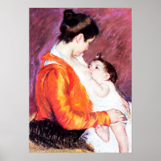 Póster Mary Cassatt - Louise Enfermería a su hijo