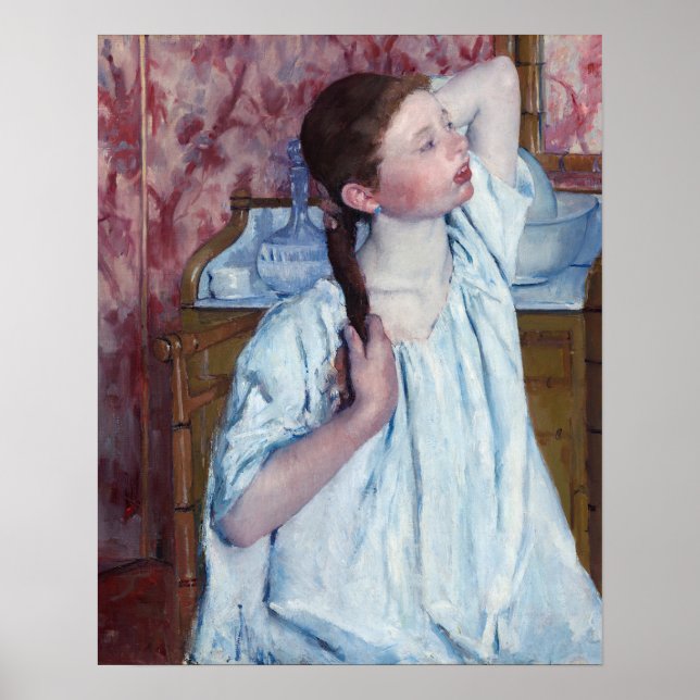 Póster Mary Cassatt - Muchacha peinándose (Frente)
