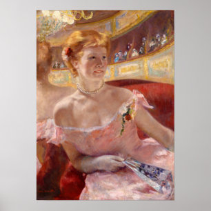 Póster Mary Cassatt - Mujer con collar de perla en un gra
