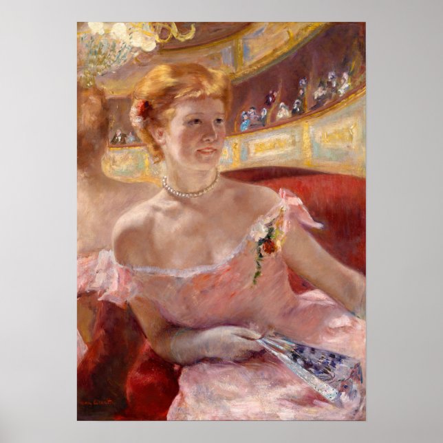 Póster Mary Cassatt - Mujer con collar de perla en un gra (Frente)