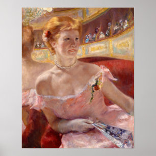 Póster Mary Cassatt - Mujer con collar de perla en un gra