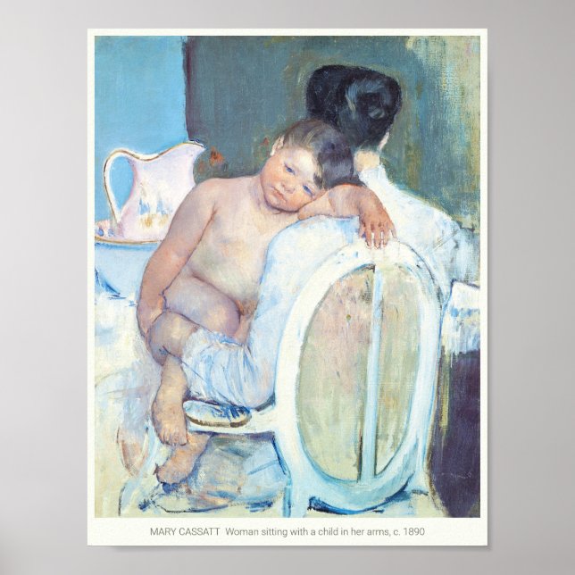 Póster Mary Cassatt Mujer sentada con brazos infantiles c (Frente)