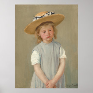 Póster Mary Cassatt - Niño con sombrero de paja