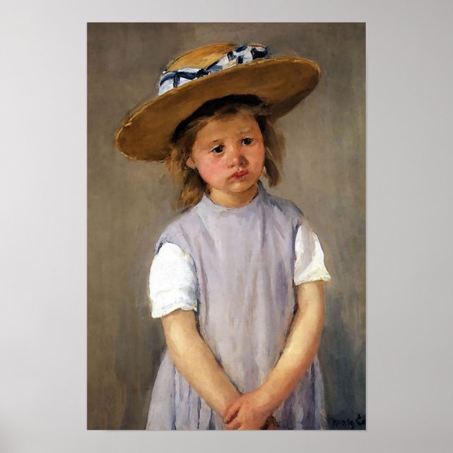 Póster Mary Cassatt "Niño en Gorra de paja" (Frente)